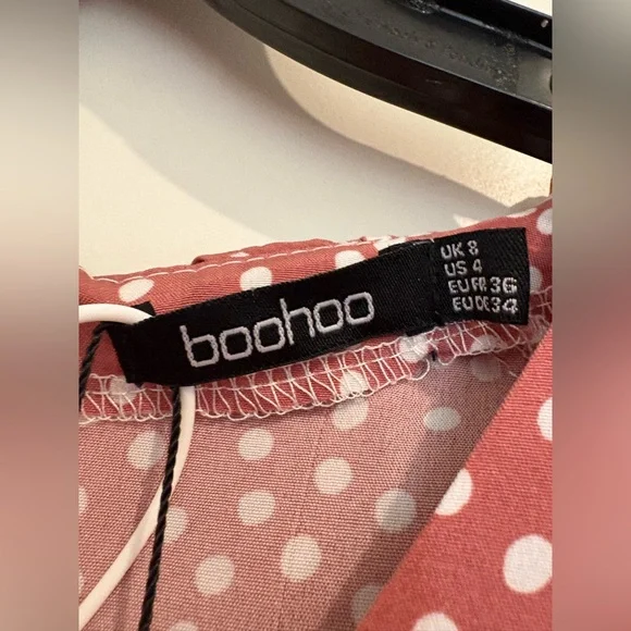 Boohoo Terracotta Polka Dot Dress - Picture 4 of 7